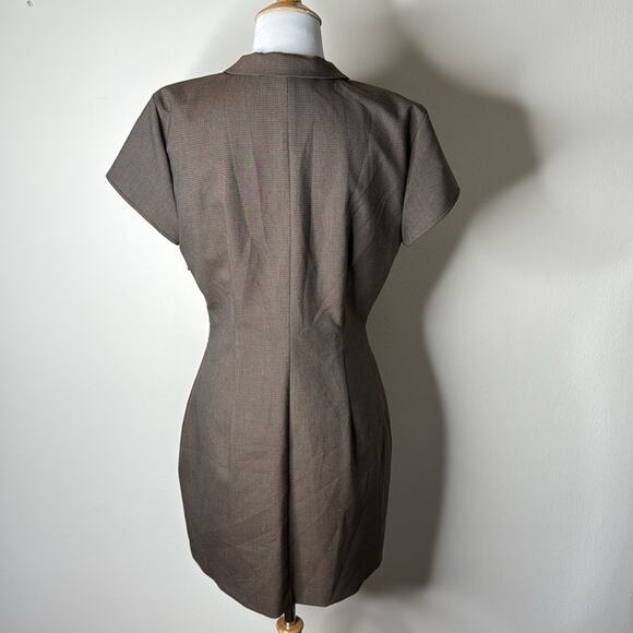 Zara Brown Plaid Collared Mini Dress - Picture 8 of 9